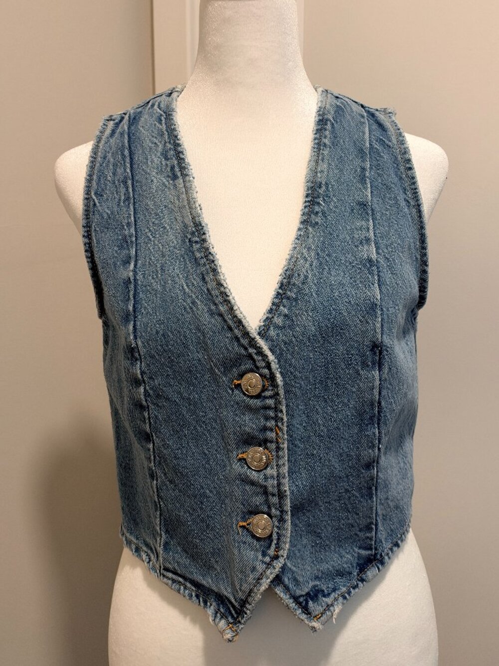 Zara Cropped Denim Vest – Size S